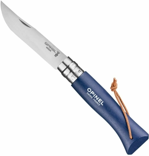 Opinel N°08 Trekking nóż składany ciemnoniebieski, drewno bukowe 8,5 cm