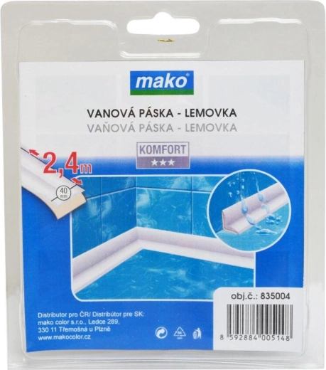 Wanna listwa uszczelniająca 40 mm, 2,4 m, biała