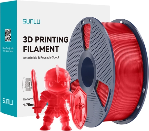 Sunlu PLA+ filament 1,75 mm – przezroczysta czerwień