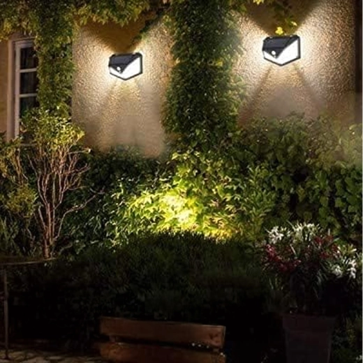 Solarny kinkiet LED z czujnikiem ruchu i zmierzchu, 100 LED