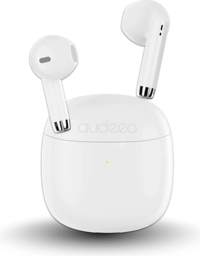 Prawdziwie bezprzewodowe słuchawki Audeeo Orbiter II białe