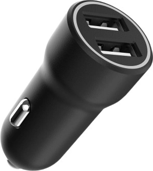 Podwójny adapter samochodowy USB 3.1 A, czarny