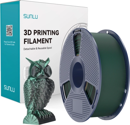 Sunlu PLA+ Silk dwukolorowy filament czarny/zielony