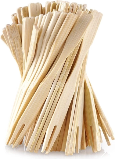 bambusowe widelczyki do przekąsek 9 cm, 100 szt.