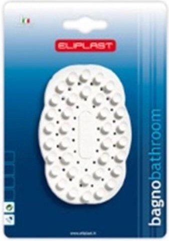 Owalna mydelniczka z przyssawkami 10 × 7 cm, biała