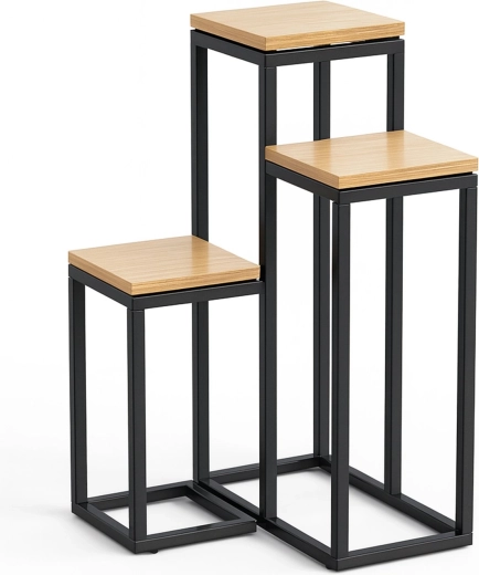 Stojak na kwiaty Renew Force loft 67 cm z 3 półkami w dekorze craft - 1 szt.