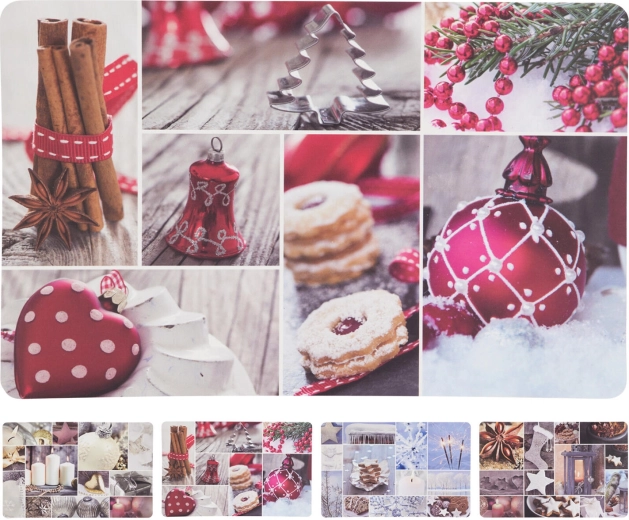 Świąteczna plastikowa podkładka 43,5 × 28,5 cm – kolaż, mix dekorów