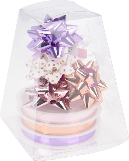 Zestaw wstążek i kokard do pakowania prezentów – miks kolorów, 9 szt.