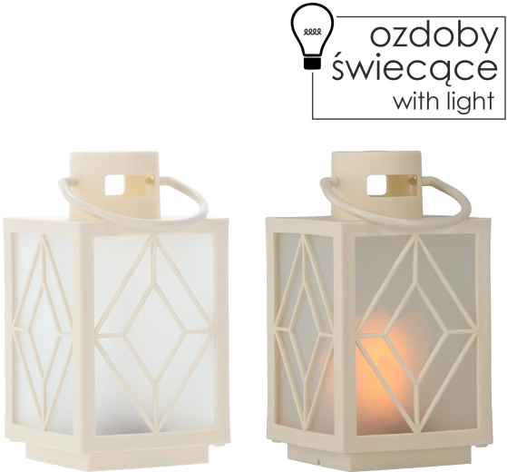 Świąteczny lampion LED biały 11 × 11 × 20,5 cm