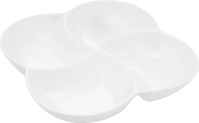 Regular porcelanowa dzielona misa do serwowania 4 przegrody 26,5 cm kremowa