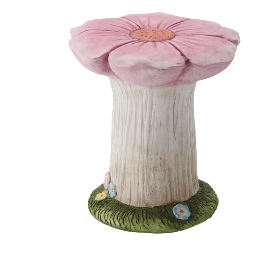 Ogrodowy stojak na doniczkę różowy kwiat