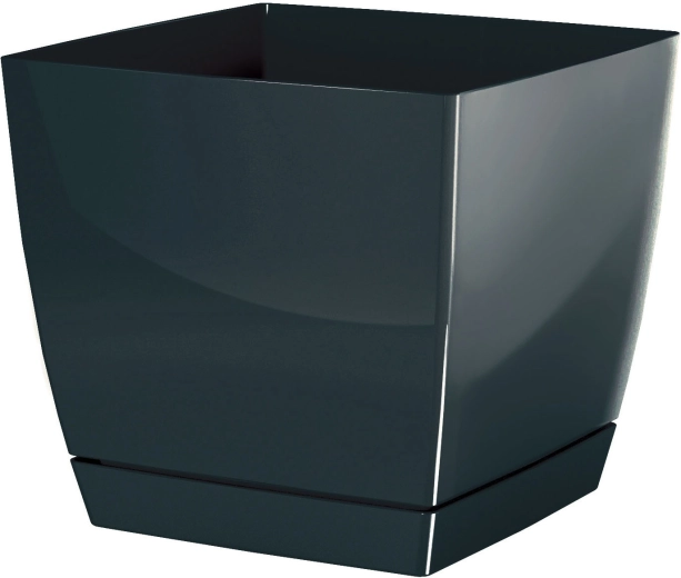 Doniczka Coubi Square z podstawką 24 cm grafit