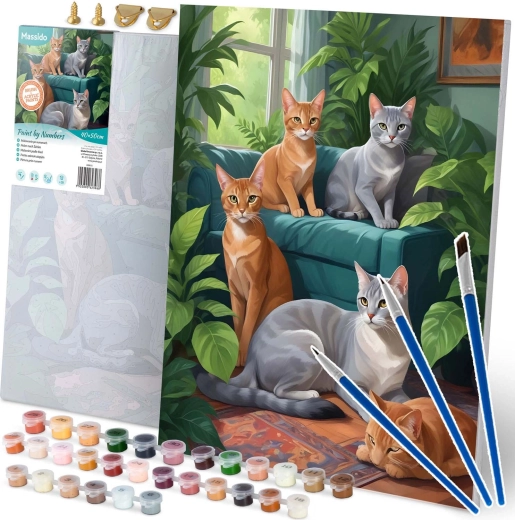 Malarstwo po numerach 40×50 cm – koty MASSIDO