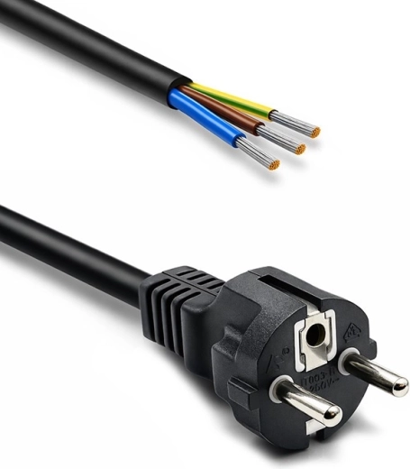 Kabel zasilający z wtyczką SCHUKO CEE 7/7 (E/F), miedź, 3×1,5 mm², 1,8 m - 1 sztuka