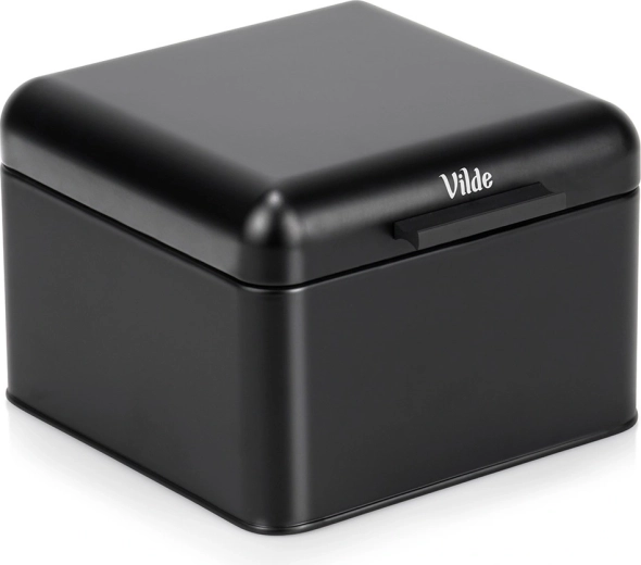 Metalowy chlebak czarny 22 × 20 × 14,5 cm