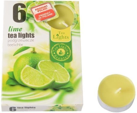 Zapachowe świeczki tealight Limonka 6 szt.