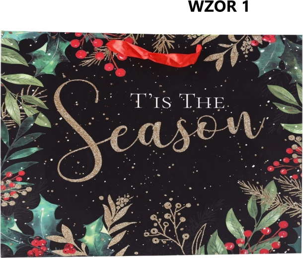 Świąteczna torba prezentowa „Happy Holidays” 42x12x31 cm Mix wzorów