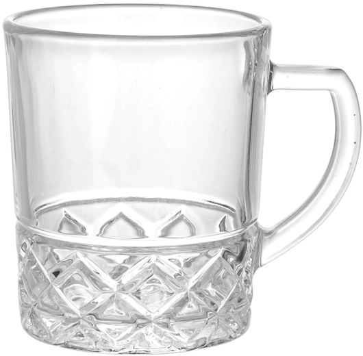Zestaw 6 żłobkowanych szklanek z uchem 240 ml