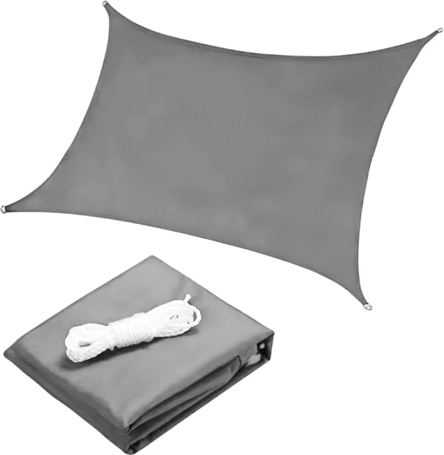 Szara kwadratowa żagiel przeciwsłoneczny 5x5 m, wodoodporna osłona od MultiGarden