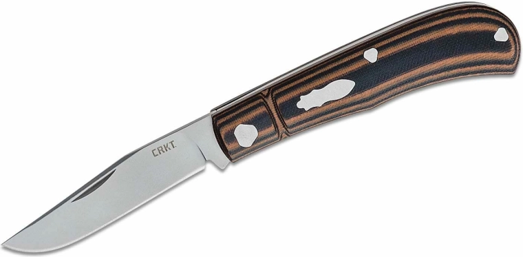 CRKT Venandi Brown brązowy składany nóż kieszonkowy 8 cm, czarno-brązowy, G10