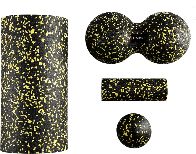 Zestaw do masażu HMS do uwalniania mięśniowo-powięziowego, czarno‑żółty