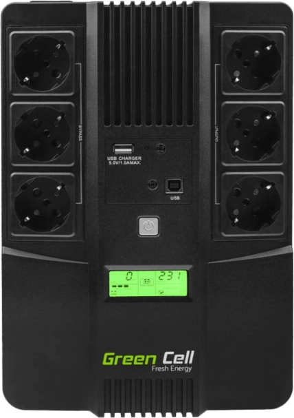 Zasilacz awaryjny UPS GREEN CELL AiO 800 VA, 480 W z LCD