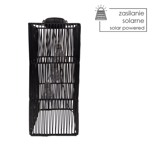 Solarną lampa LED czarna, 55 cm