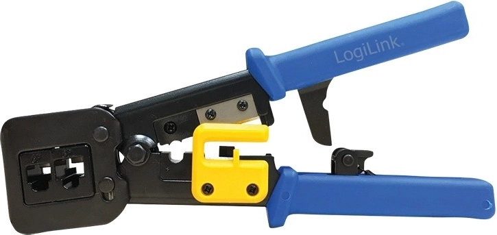 Szczypce zaciskowe LogiLink do RJ11/RJ12/RJ45 (EZ) z mechanizmem zapadkowym i obcinakiem
