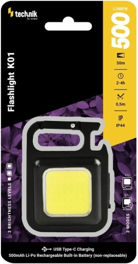 Technik MT-K01 latarka robocza Clip-Light z COB LED i USB‑C (500 lm)