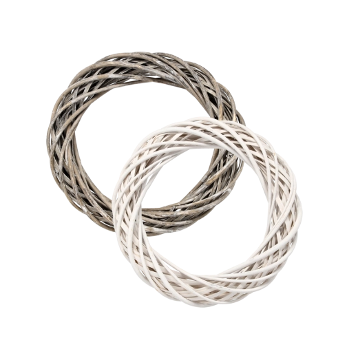 Wiklinowy wieniec 35 cm – biały lub szary dekoracyjny bazowy element