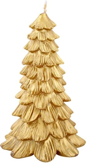 Świąteczna świeczka choinka złota