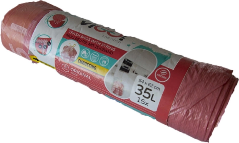 Worki na śmieci z taśmą ściągającą 35 l o zapachu malin 4 Seasons (15 szt.)