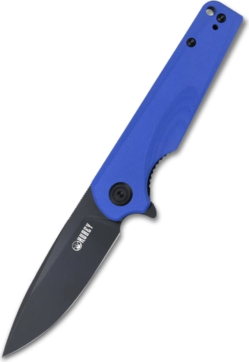 Kubey Wolverine KU233F nóż składany 7,4 cm, Dark Stonewash, niebieski G10 z klipsem