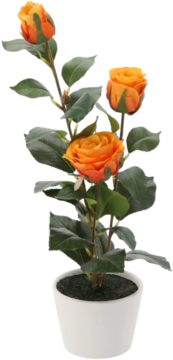 Sztuczna roślina dekoracyjna – róża herbaciana w doniczce 47,5 cm