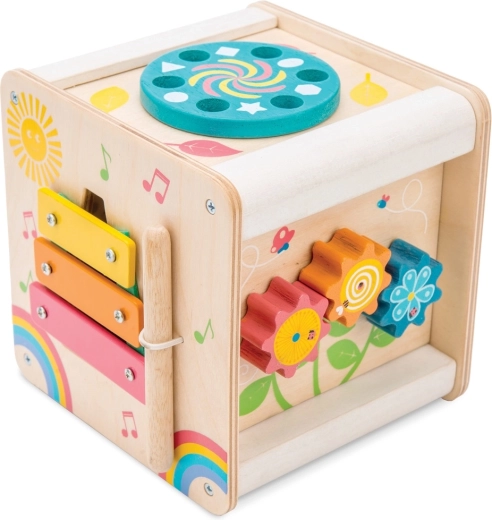 Drewniana edukacyjna kostka sensoryczna Le Toy Van