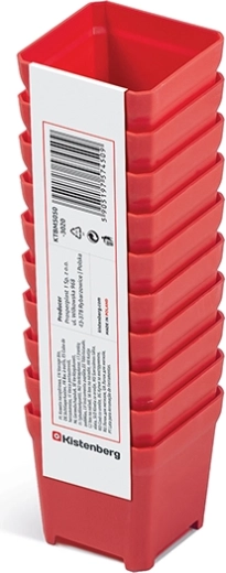 Zestaw plastikowych pudełek na narzędzia 5 × 5 × 5 cm, czerwony (10 szt.) TAGER