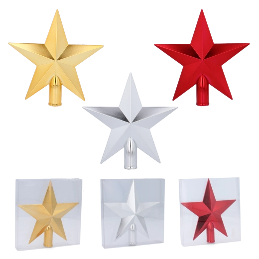 Gwiazda na czubek choinki 20 cm plastik