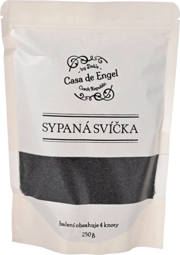 Czarny sypki wosk do wyrobu świec z 4 knotami (250 g)