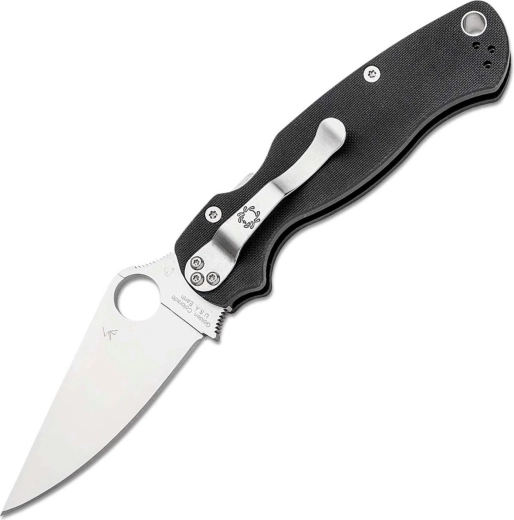 Spyderco Para Military 2 nóż składany dla leworęcznych, 8,7 cm, satyna, czarne G10