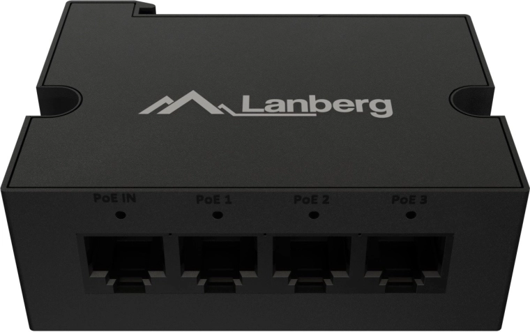 Lanberg przełącznik PoE extender na szynę DIN 1× PoE IN / 3× PoE OUT