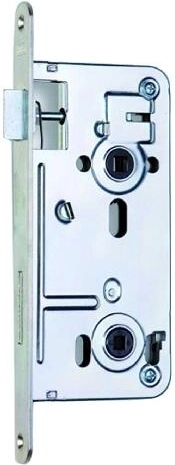 Zamek wpuszczany K135 72/80 P-L WC biały, ocynkowany, z trzpieniem 6x6 mm