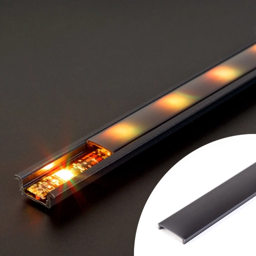 Czarny klosz do profilu LED 1000 mm