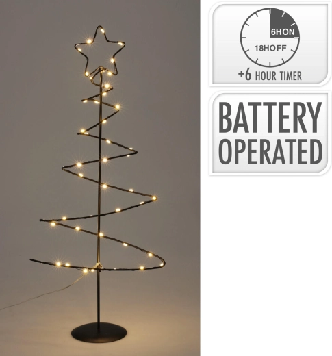 Dekoracyjne oświetlenie LED w kształcie drzewa, 53 cm, czarne
