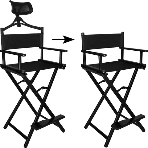 Aluminiowe krzesło do makijażu z zagłówkiem