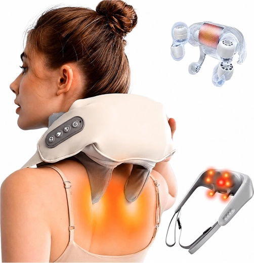 Masażer Shiatsu w formie kołnierza na kark, szyję i plecy z podgrzewaniem - 1 sztuka