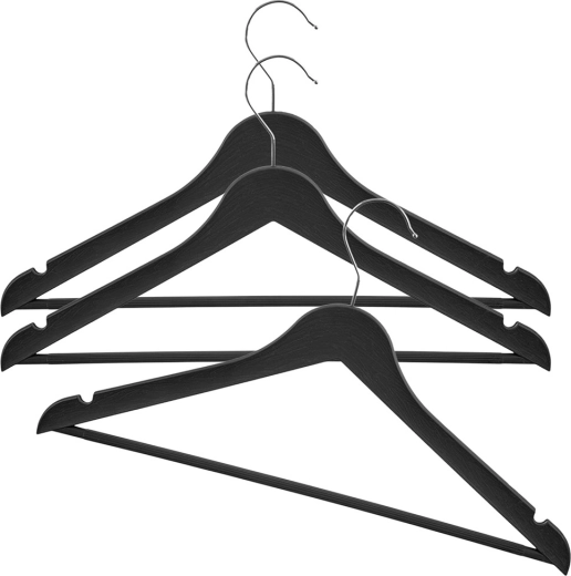 czarne obrotowe wieszaki na ubrania, zestaw 3 szt., 42,5 × 24 cm
