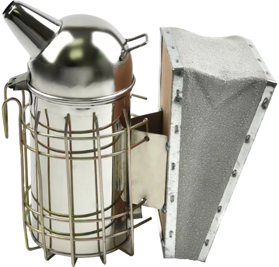 Podkurzacz pszczelarski ze stali nierdzewnej 26 cm ze skórzanym miechem