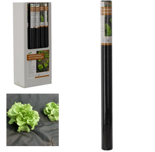 Agrowłóknina przeciw chwastom 1 × 20 m czarna 50 g/m²