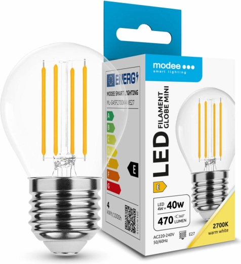 Modee żarówka LED filamentowa Globe Mini G45 E27 4 W 430 lm ciepła biel