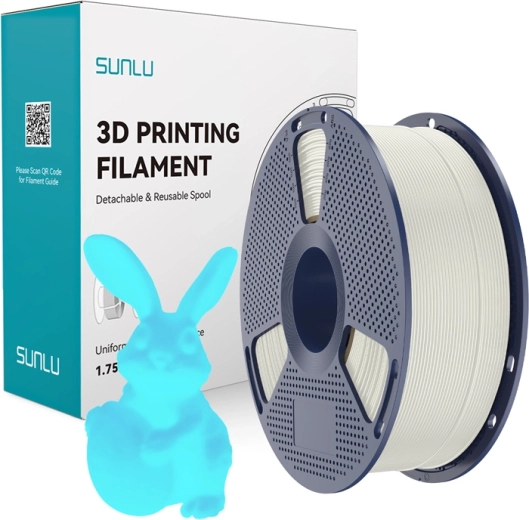 Sunlu PLA filament świecący w ciemności biało-niebieski